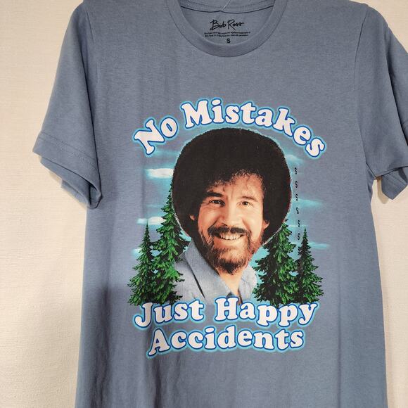 Bob ross ''NO mistakes Just happy accidents'' men's small - Picture 4 of 5